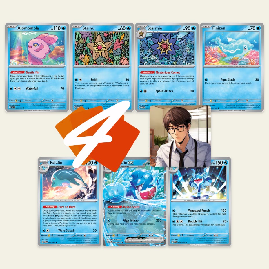 [PTCG Live] New Water Support from Mega Evolution! Palafin/Starmie/Surfing Beach Decklist + Gameplay
